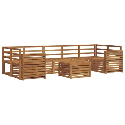 vidaXL Sedežne garniture 8 pcs Naravna Masiven les akacije