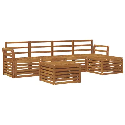 vidaXL Zunanja garnitura za sedenje 6 pcs Naravna