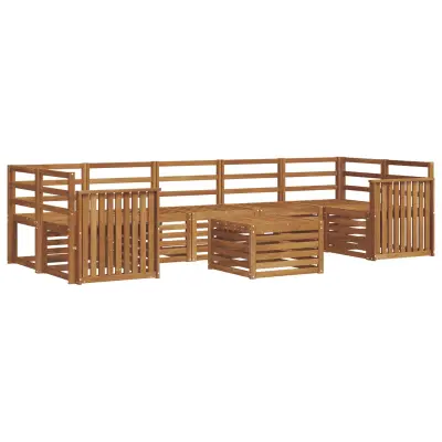 vidaXL Sedežne garniture 8 pcs Naravna Masiven les akacije