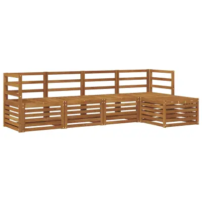 vidaXL Zunanja garnitura za sedenje 5 pcs Naravna
