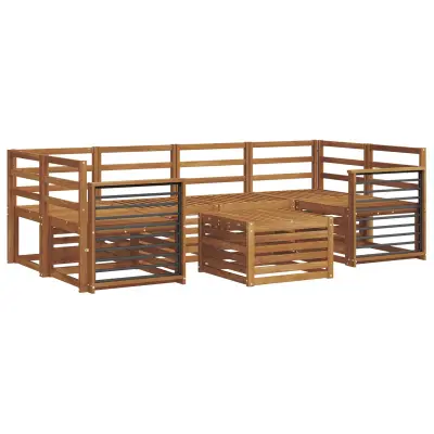 vidaXL Sedežne garniture 7 pcs Naravna Masiven les akacije