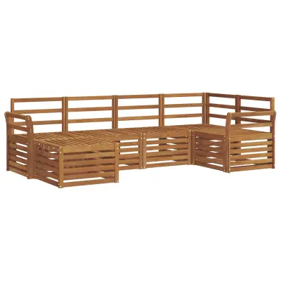 vidaXL Kotna sedežna garnitura 6 pcs Naravna