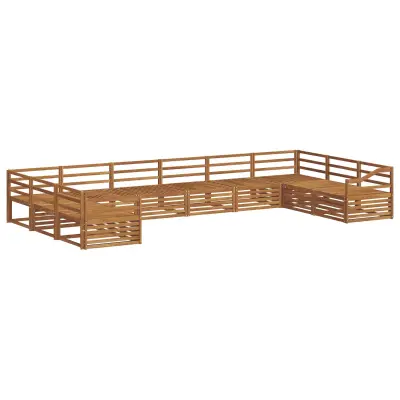 vidaXL Sedežne garniture 10 pcs Naravna Masiven les akacije