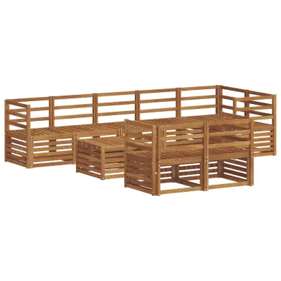 vidaXL Sedežne garniture 9 pcs Naravna Masiven les akacije
