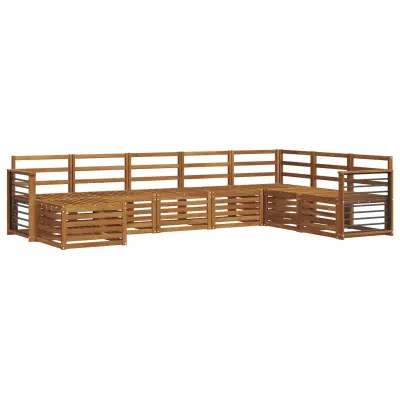 vidaXL Sedežne garniture 8 pcs Naravna Masiven les akacije