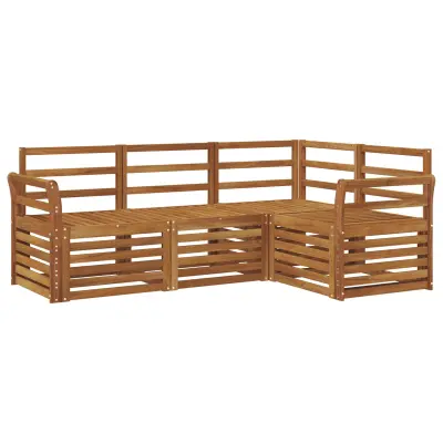 vidaXL Sedežne garniture 4 pcs Naravna Masiven les akacije