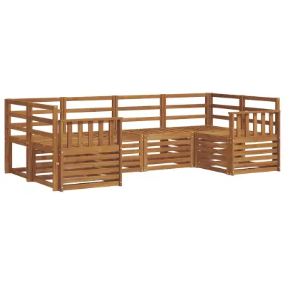 vidaXL Kotna sedežna garnitura 6 pcs Naravna