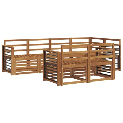 vidaXL Sedežne garniture 7 pcs Naravna Masiven les akacije