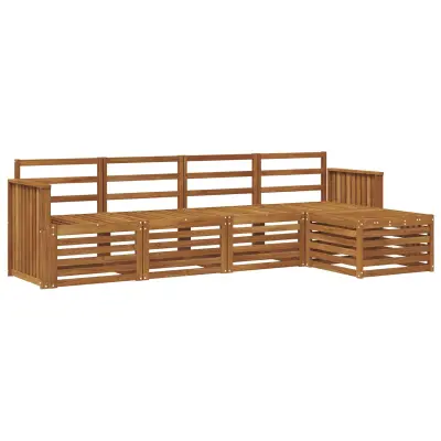 vidaXL Zunanja garnitura za sedenje 5 pcs Naravna