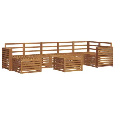 vidaXL Zunanja garnitura za sedenje 8 pcs Naravna Masiven les akacije