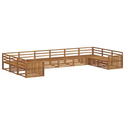 vidaXL Sedežne garniture 10 pcs Naravna Masiven les akacije