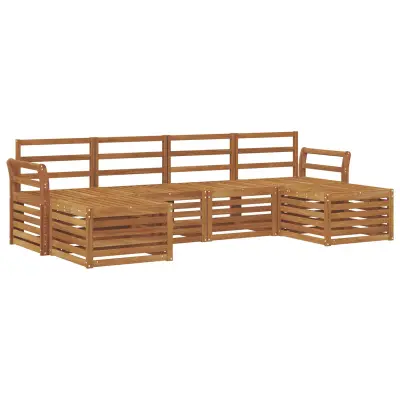 vidaXL Sedežne garniture 6 pcs Naravna Masiven les akacije