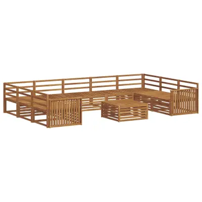 vidaXL Zunanja garnitura za sedenje 10 pcs Naravna Masiven les akacije