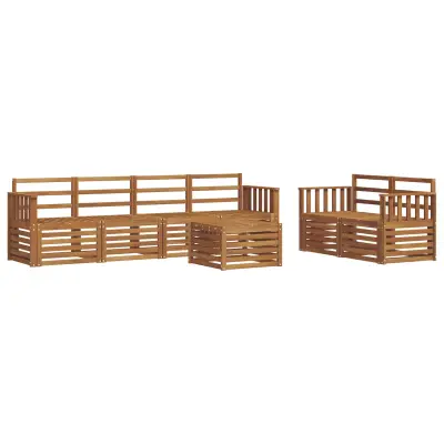 vidaXL Zunanja garnitura za sedenje 7 pcs Naravna Masiven les akacije