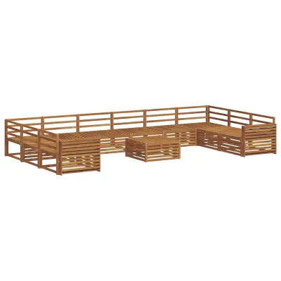 vidaXL Sedežne garniture 11 pcs Naravna Masiven les akacije