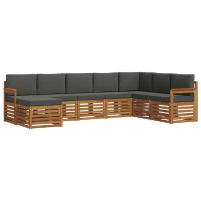 vidaXL Zunanja garnitura za sedenje 8 pcs Naravna in antracitna