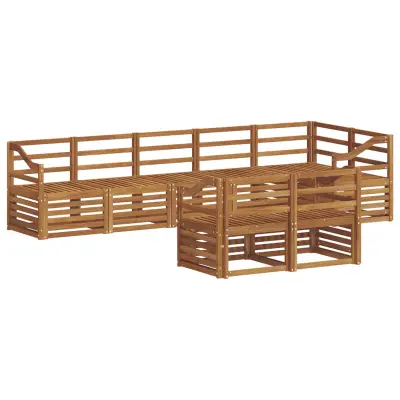 vidaXL Sedežne garniture 8 pcs Naravna Masiven les akacije