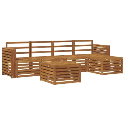 vidaXL Zunanja garnitura za sedenje 6 pcs Naravna