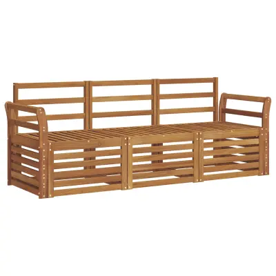 vidaXL Sedežne garniture 3 pcs Naravna Masiven les akacije