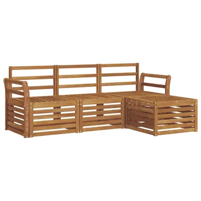 vidaXL Zunanja garnitura za sedenje 4 pcs Naravna