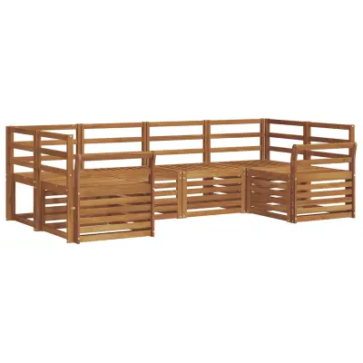 vidaXL Kotna sedežna garnitura 6 pcs Naravna