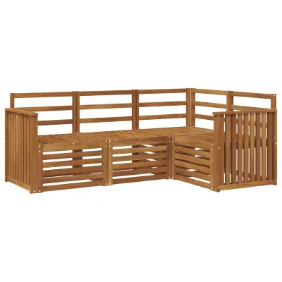 vidaXL Sedežne garniture 4 pcs Naravna Masiven les akacije