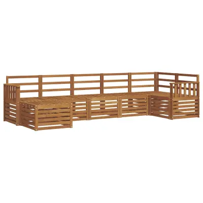 vidaXL Kotna sedežna garnitura 7 pcs Naravna