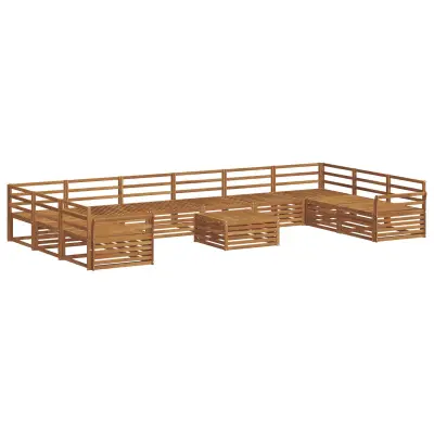 vidaXL Sedežne garniture 11 pcs Naravna Masiven les akacije