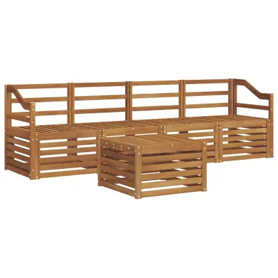 vidaXL Sedežne garniture 5 pcs Naravna Masiven les akacije