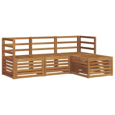 vidaXL Zunanja garnitura za sedenje 4 pcs Naravna