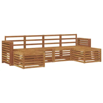 vidaXL Sedežne garniture 6 pcs Naravna Masiven les akacije