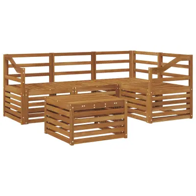 vidaXL Zunanja garnitura za sedenje 5 pcs Naravna