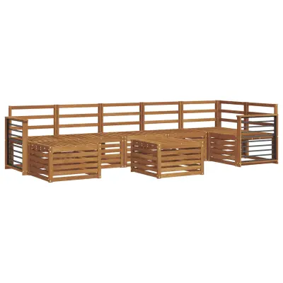 vidaXL Sedežne garniture 8 pcs Naravna Masiven les akacije