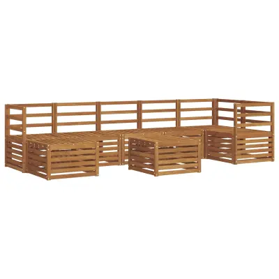 vidaXL Zunanja garnitura za sedenje 8 pcs Naravna Masiven les akacije