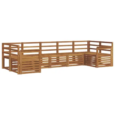 vidaXL Kotna sedežna garnitura 7 pcs Naravna