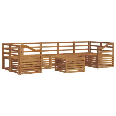 vidaXL Sedežne garniture 8 pcs Naravna Masiven les akacije