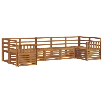vidaXL Kotna sedežna garnitura 7 pcs Naravna