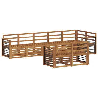 vidaXL Sedežne garniture 8 pcs Naravna Masiven les akacije