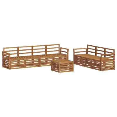 vidaXL Sedežne garniture 8 pcs Naravna Masiven les akacije