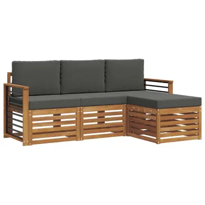 vidaXL Zunanja garnitura za sedenje 4 pcs Naravna in antracitna