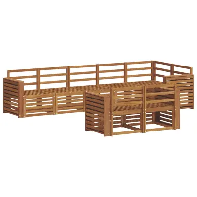 vidaXL Sedežne garniture 8 pcs Naravna Masiven les akacije