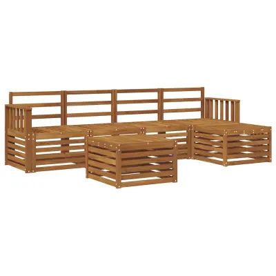 vidaXL Zunanja garnitura za sedenje 6 pcs Naravna