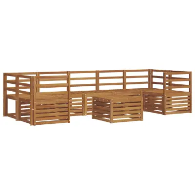 vidaXL Sedežne garniture 8 pcs Naravna Masiven les akacije