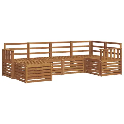 vidaXL Kotna sedežna garnitura 6 pcs Naravna