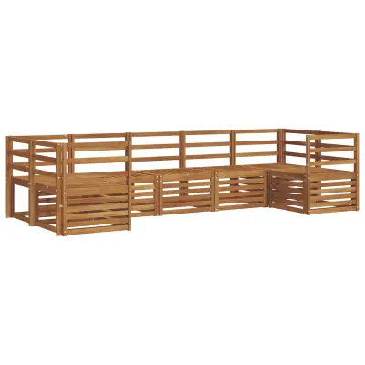 vidaXL Kotna sedežna garnitura 7 pcs Naravna