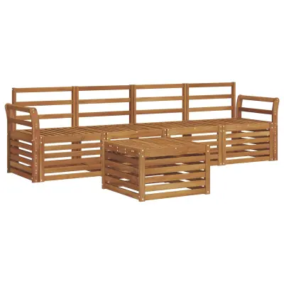 vidaXL Sedežne garniture Naravna Masiven les akacije