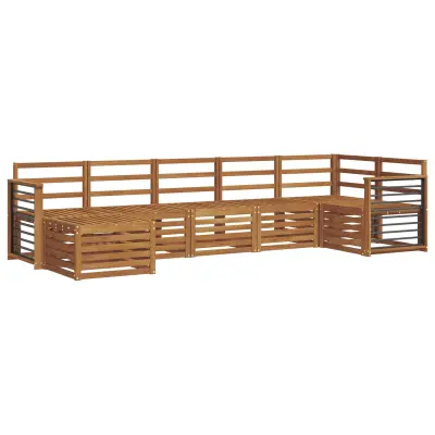 vidaXL Sedežne garniture 7 pcs Naravna Masiven les akacije