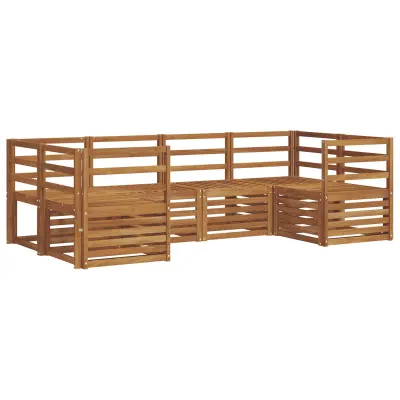 vidaXL Kotna sedežna garnitura 6 pcs Naravna