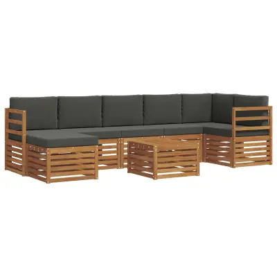 vidaXL Zunanja garnitura za sedenje 8 pcs Naravna in antracitna