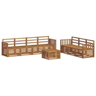 vidaXL Sedežne garniture 8 pcs Naravna Masiven les akacije